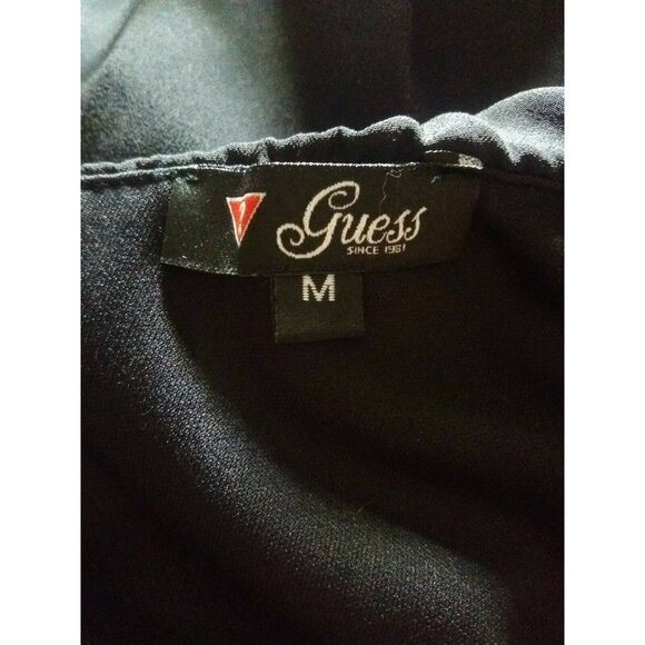 Guess One Shoulder Dress Medium Black Ruffle Party Special Occasion Date Night - Picture 6 of 7